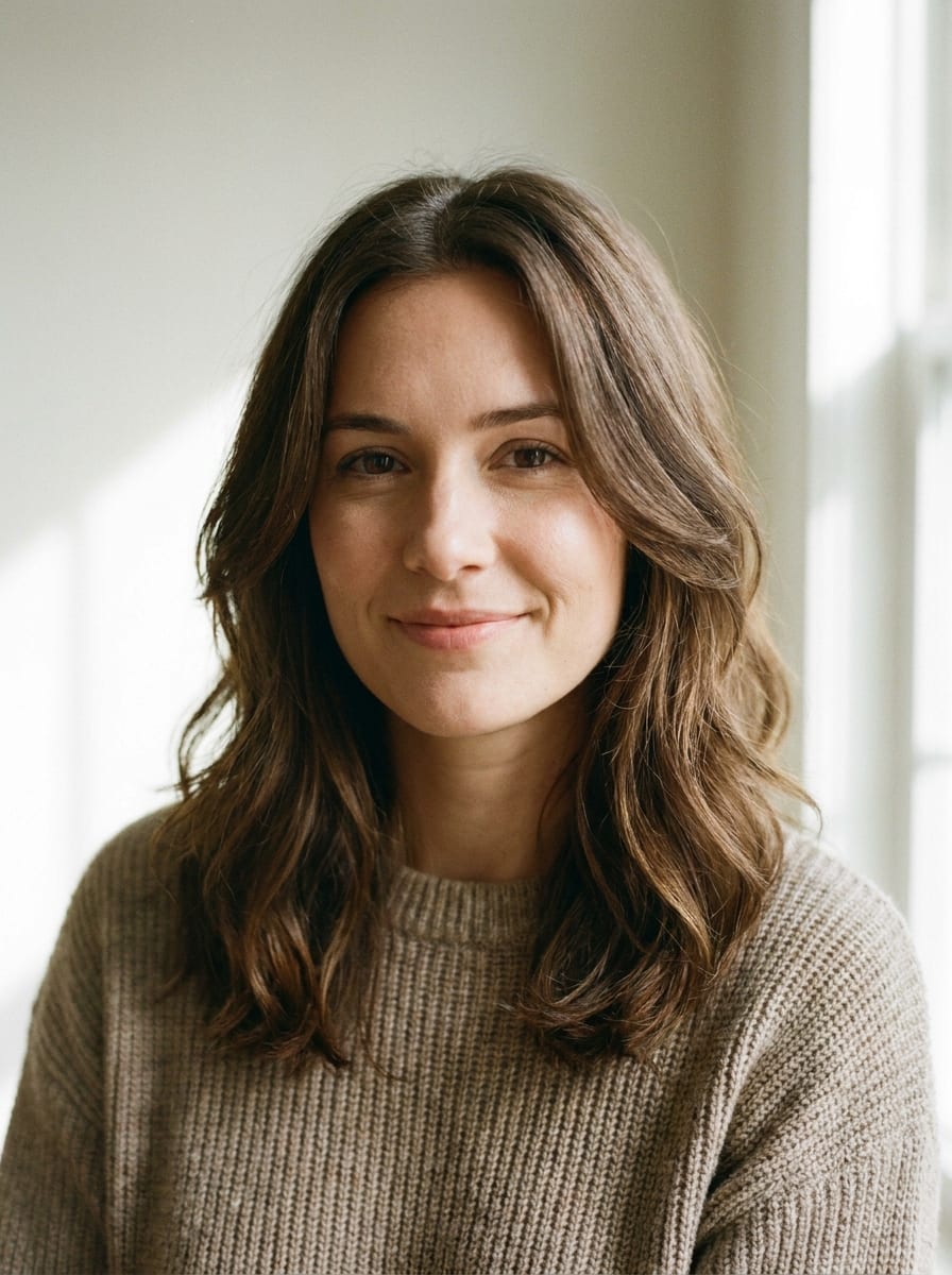 Mittellange Haare mit Face-Framing Layers - Frisur für ein eckiges Gesicht
